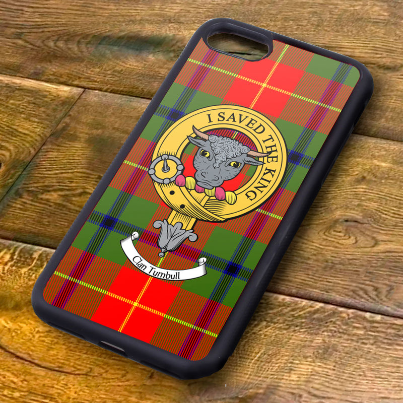 Turnbull Tartan and Clan Crest iPhone Rubber Case