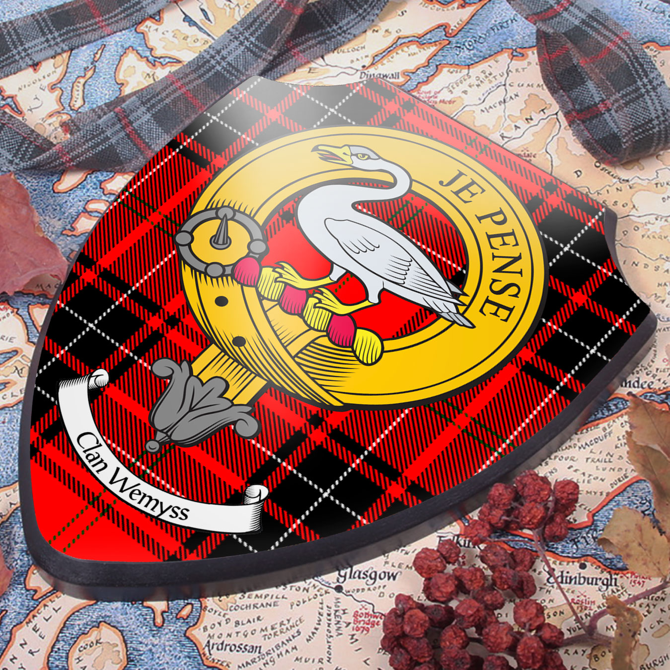 Wemyss Clan Crest Printed Wall Plaque - Custom Made