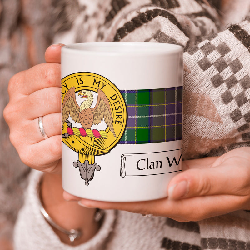 Wishart Clan Crest and Tartan Mug