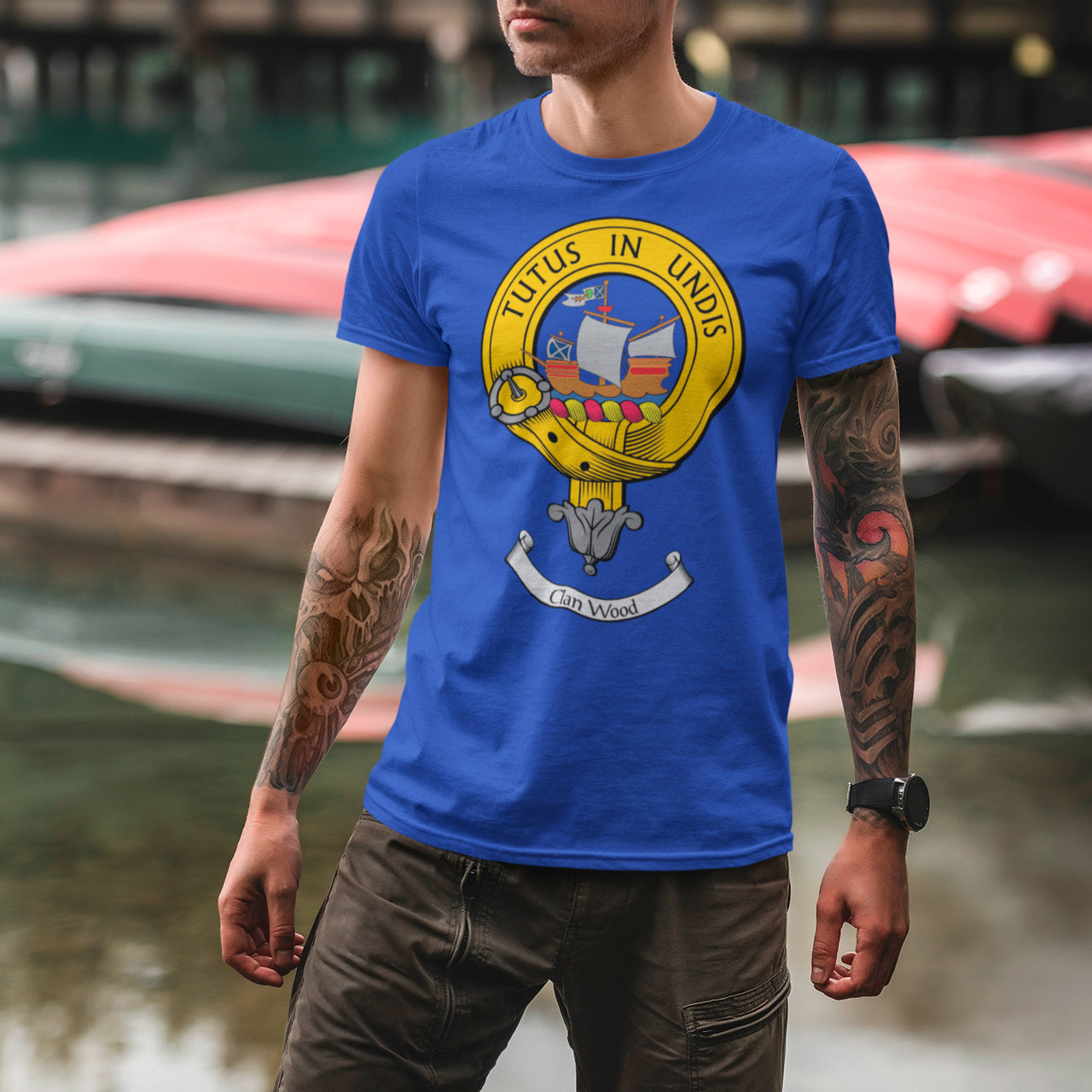 Wood Clan Crest Gents T Shirt