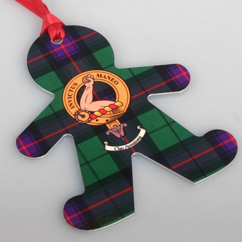 Clan Crest and Tartan Metal Christmas Ornament - 6 Styles Available