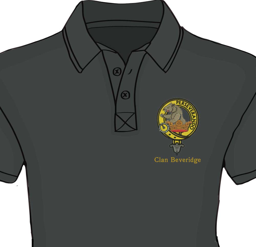 Beveridge Clan Crest Embroidered Polo