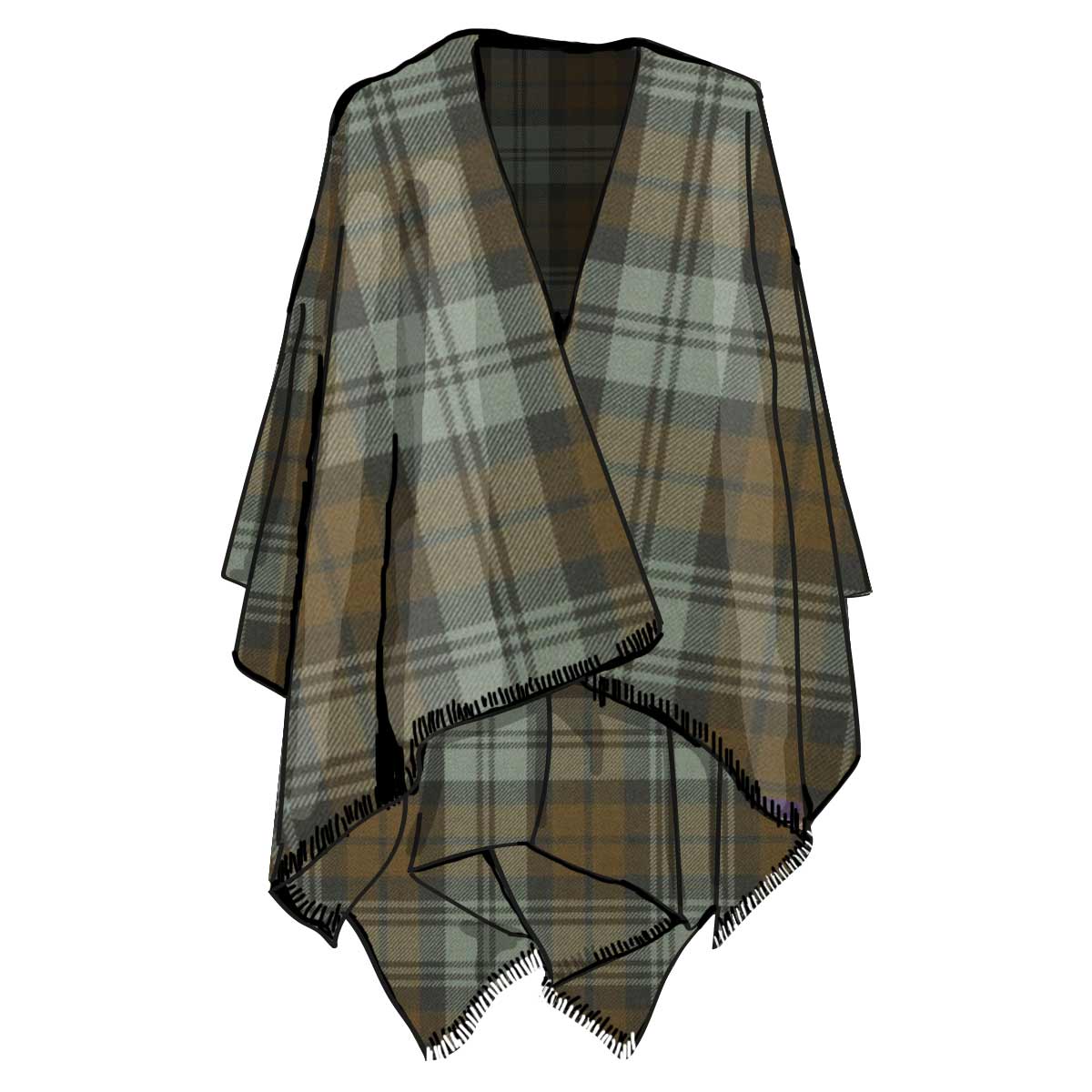 Black Watch Weathered Lightweight Wool Serape