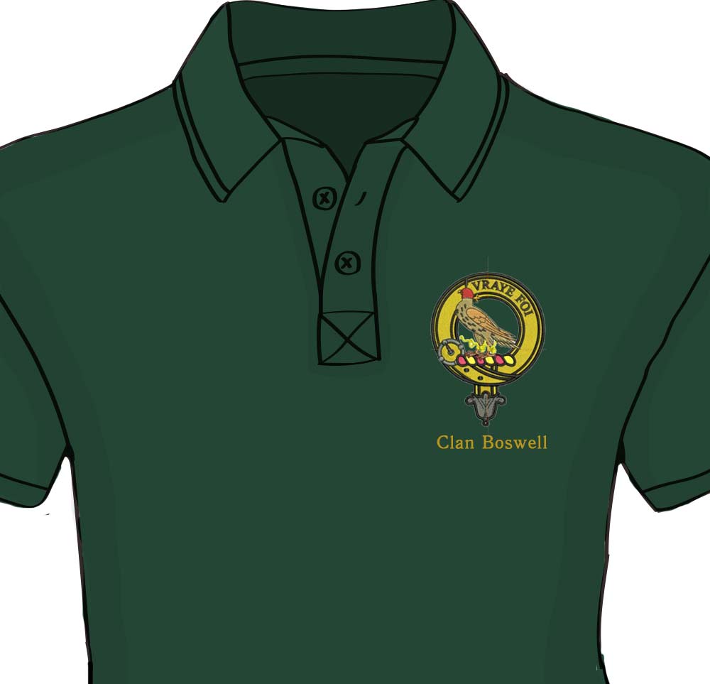 Boswell Clan Crest Embroidered Polo