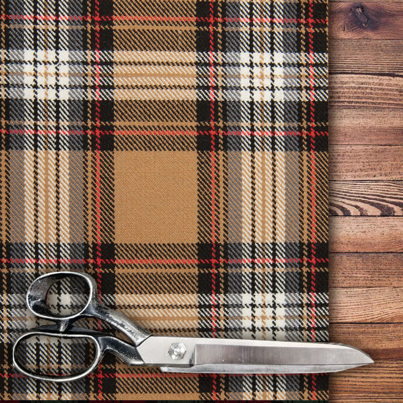 Stewart Camel Modern Tartan by the Meter