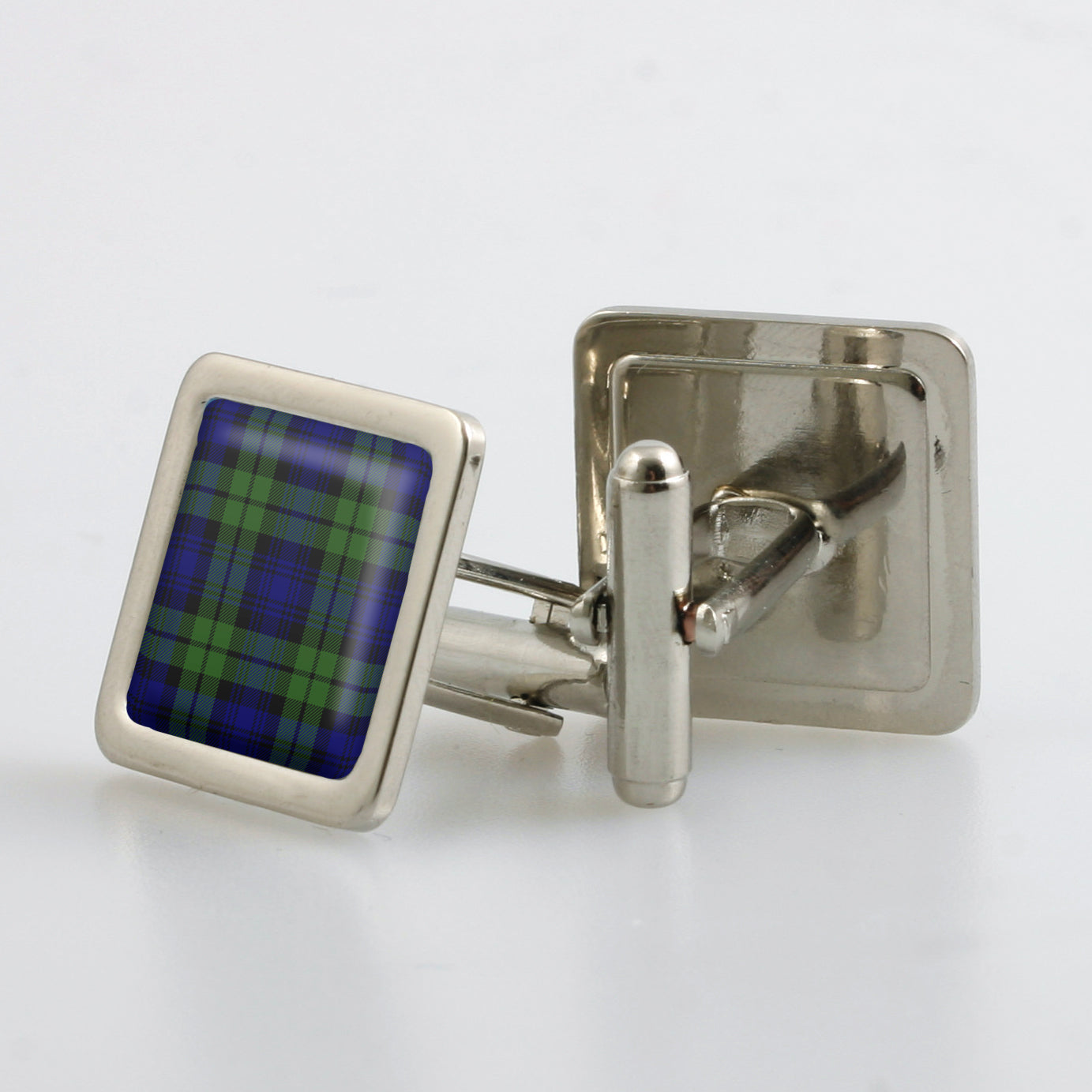 Black Watch Modern Tartan Cufflinks - Choose Your Shape.