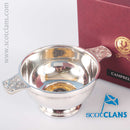 Campbell Clan Crest Quaich with Gold Trim