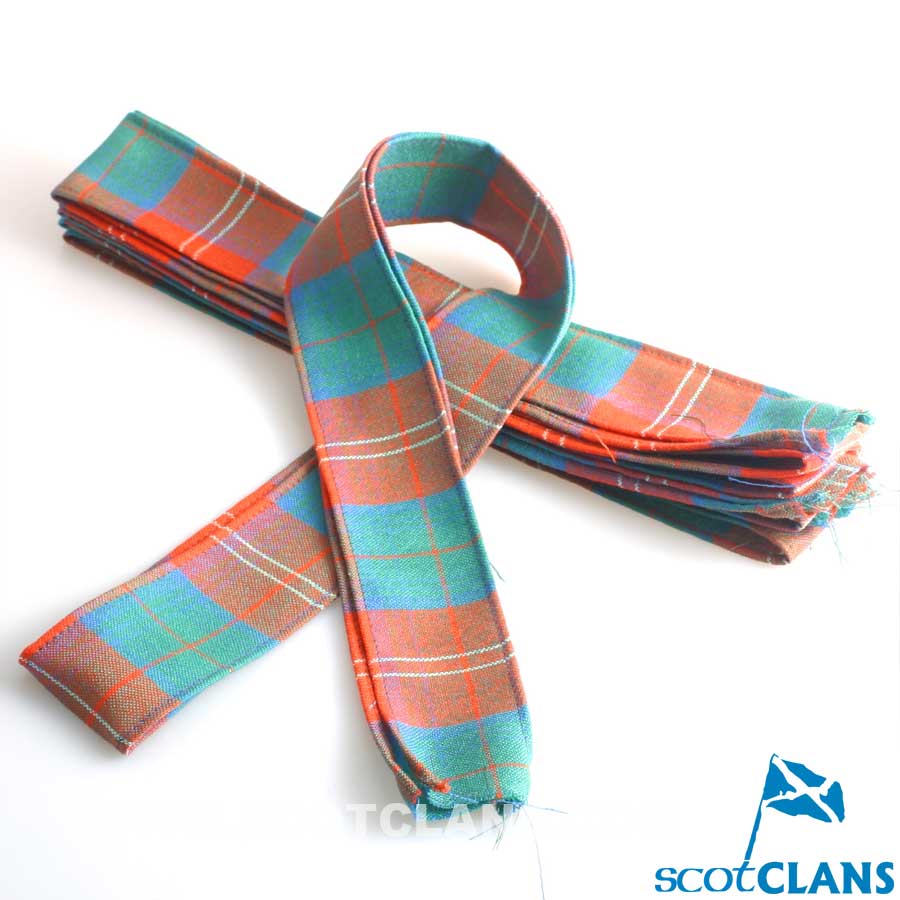 Wool Strip Ribbon in Chisholm Ancient Tartan - 5 Strips, Choose Your Width