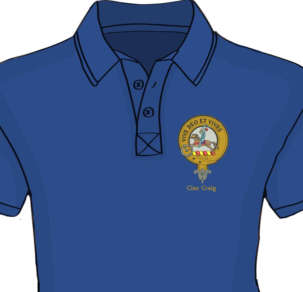 Craig Clan Crest Embroidered Polo