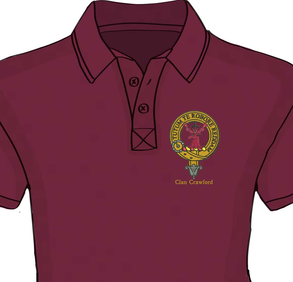 Crawford Clan Crest Embroidered Polo