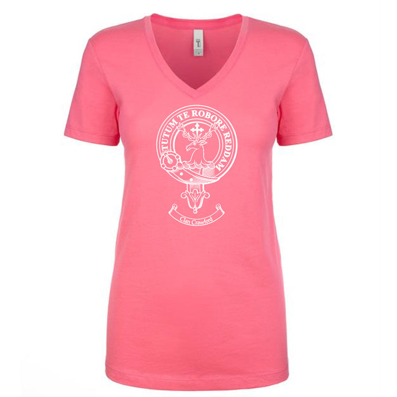 Crawford Clan Crest Ladies Ouline T-Shirt