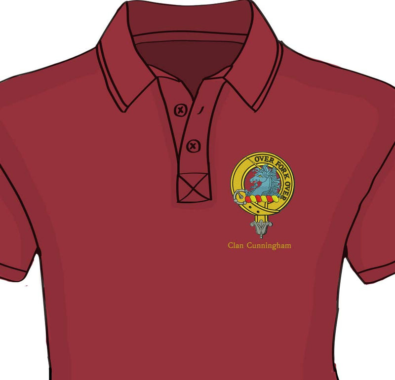 Cunningham Clan Crest Embroidered Polo