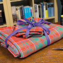 Fleece lined Tartan Throw and Three Cushion Cover Set