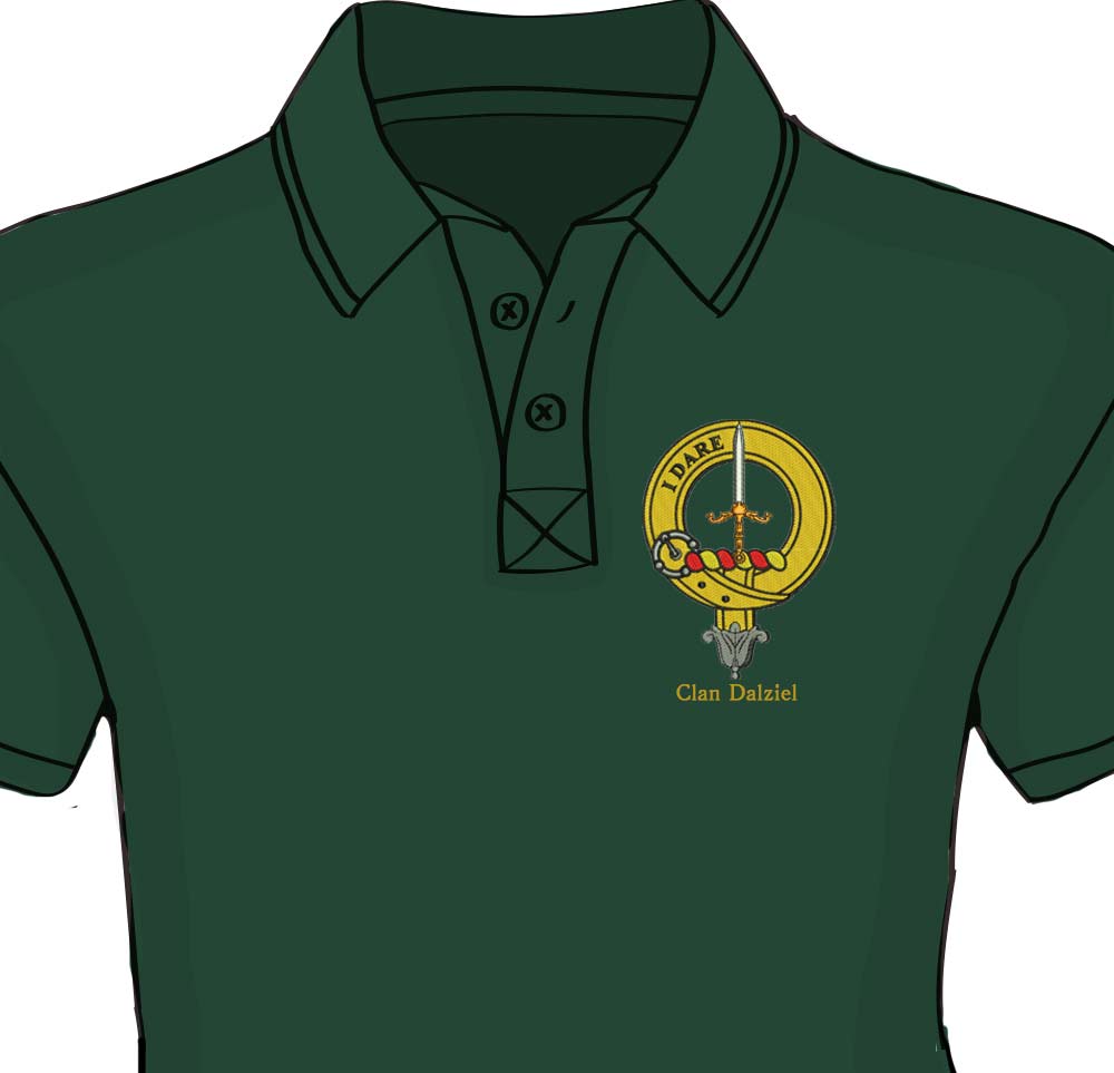 Dalziel Clan Crest Embroidered Polo