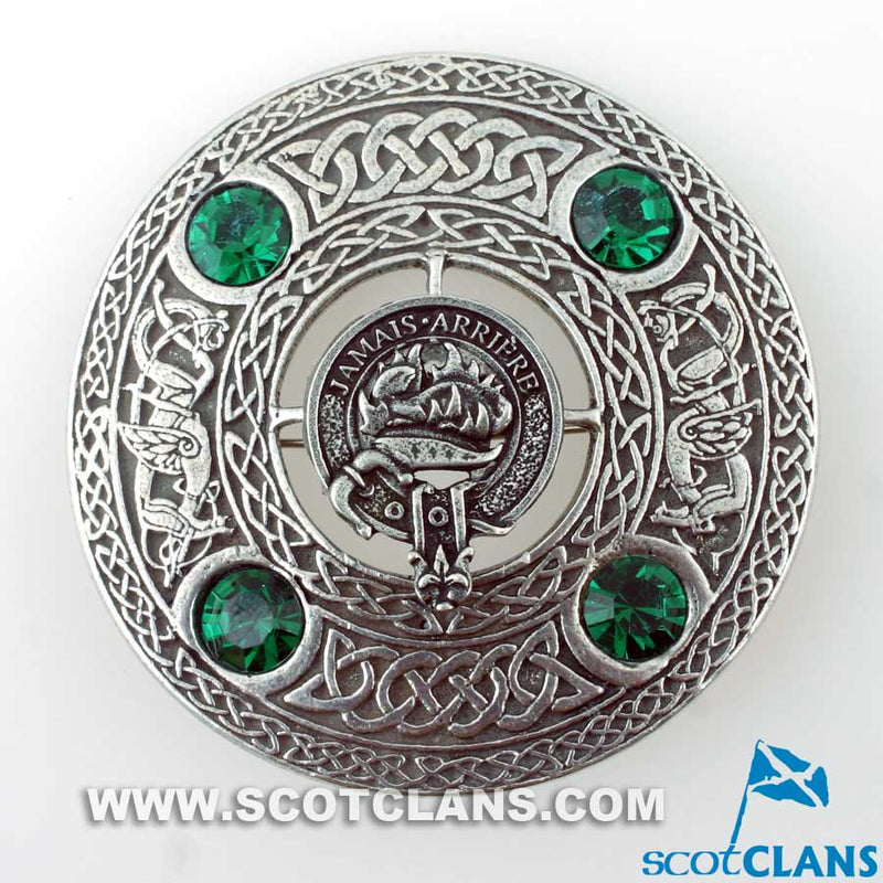 Douglas Clan Crest Pewter Plaid Brooch