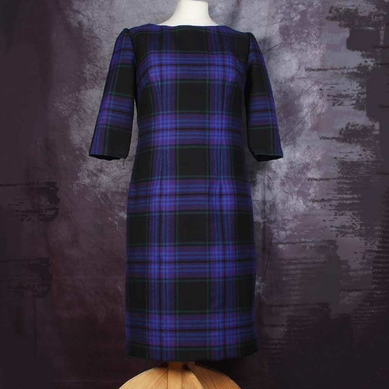 Bespoke Tartan Fitted Dress - Choice of Sleeve Length