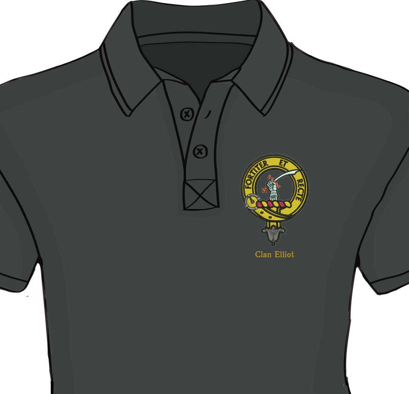Elliot Clan Crest Embroidered Polo