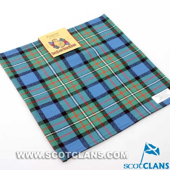 Wool Tartan Pocket Square in Ferguson Ancient Tartan