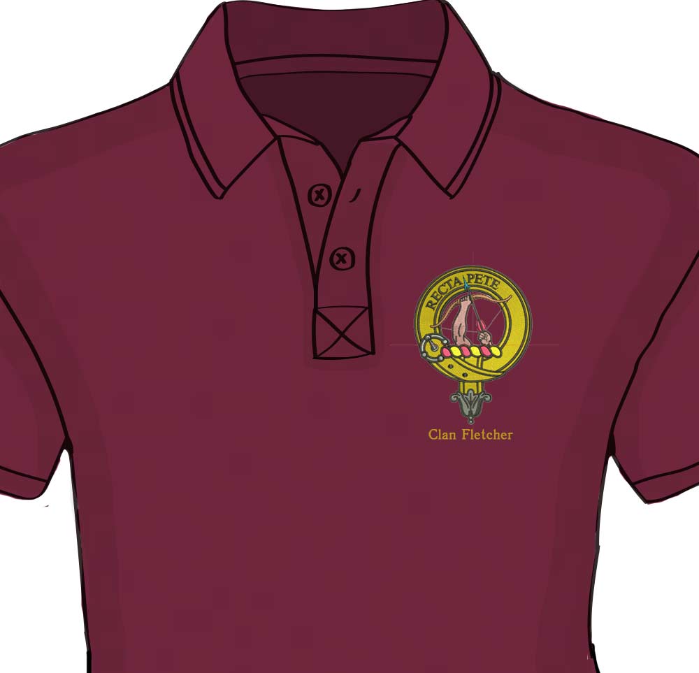 Fletcher Clan Crest Embroidered Polo