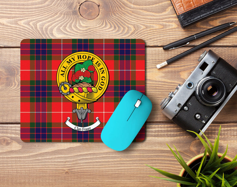 Fraser Clan Crest Mouse Pad