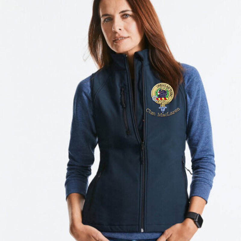 Ladies Micro Fleece Bodywarmer with Embroidered Clan Crest