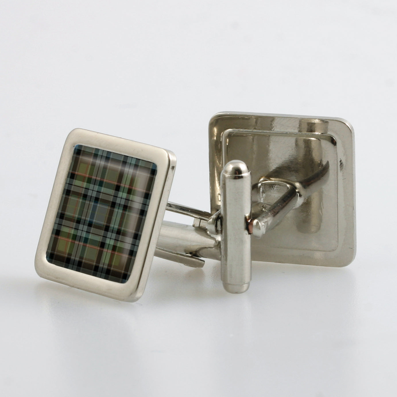 Graham of Mentieth Weathered Tartan Cufflinks - Choose Your Shape