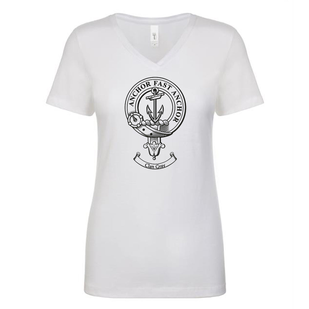 Gray Clan Crest Ladies Ouline T-Shirt