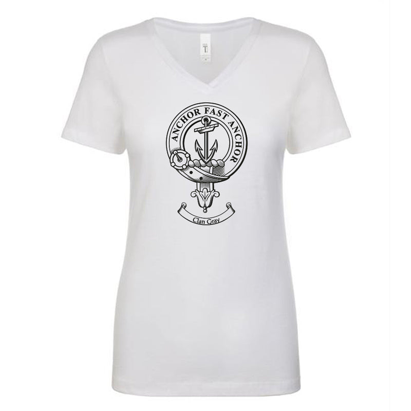 Gray Clan Crest Ladies Ouline T-Shirt