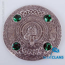 MacKinnon Clan Crest Pewter Plaid Brooch