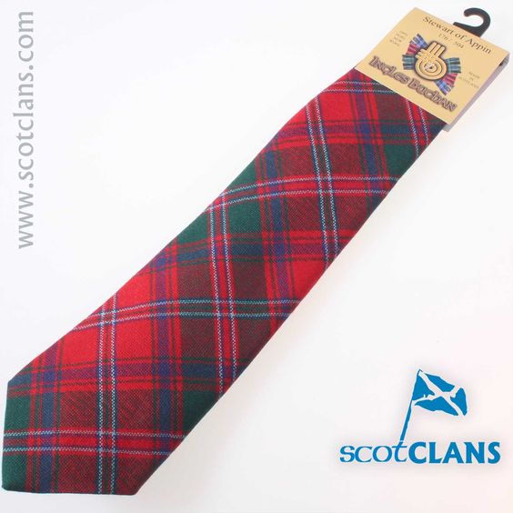 Pure Wool Tie in Stewart of Appin Modern Tartan