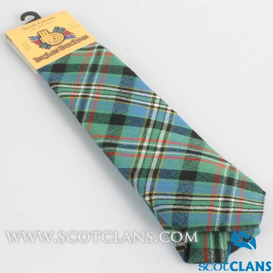 Pure Wool Tie in Scott Green Ancient Tartan.