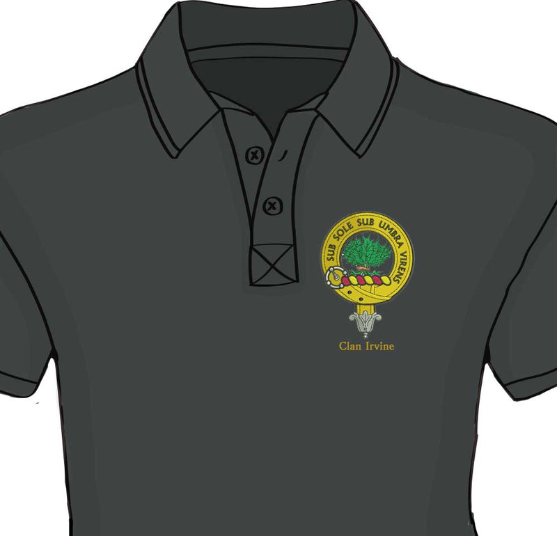 Irvine Clan Crest Embroidered Polo