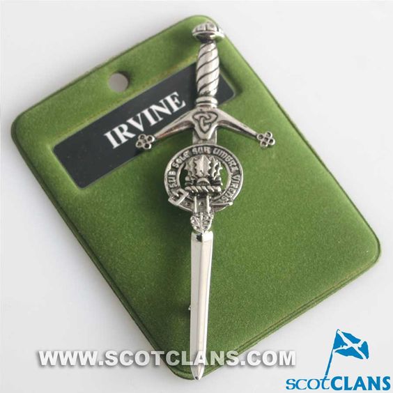 Clan Crest Pewter Kilt Pin with Irvine Crest
