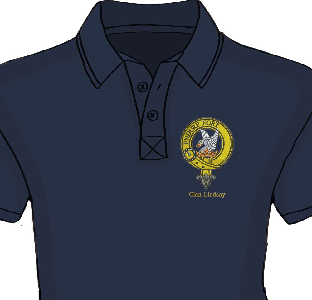 Lindsay Clan Crest Embroidered Polo