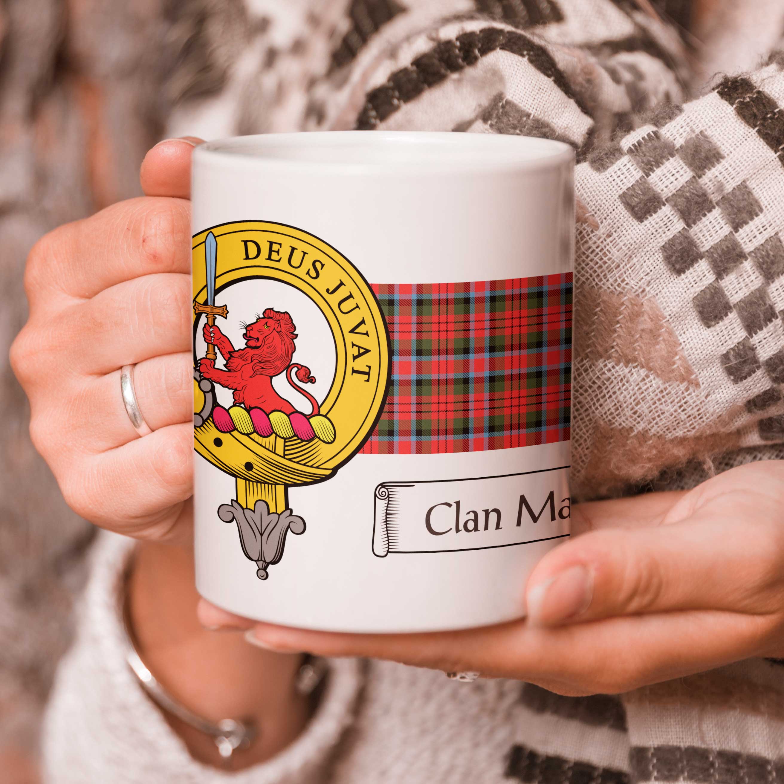 MacDuff Clan Crest and Tartan Mug