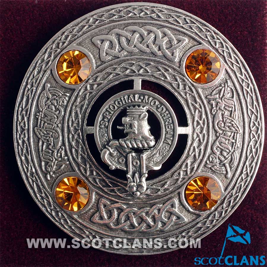 MacGregor Clan Crest Pewter Plaid Brooch