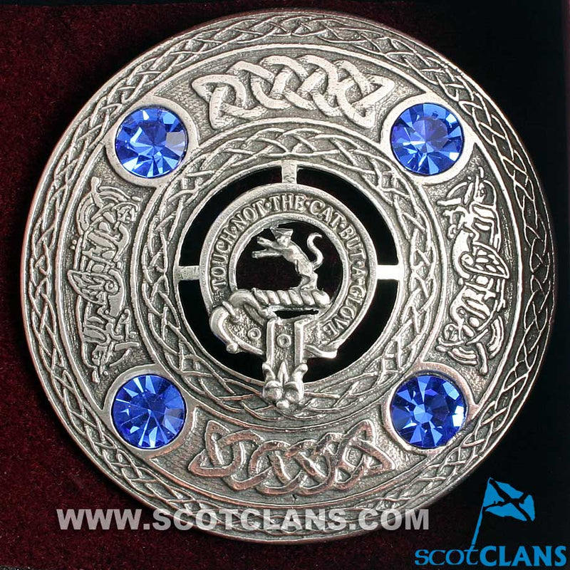 MacIntosh Clan Crest Pewter Plaid Brooch