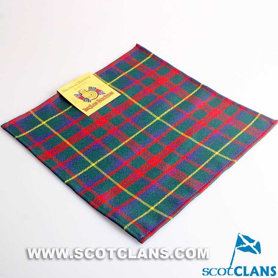 Wool Tartan Pocket Square in MacKintosh Hunting Modern Tartan