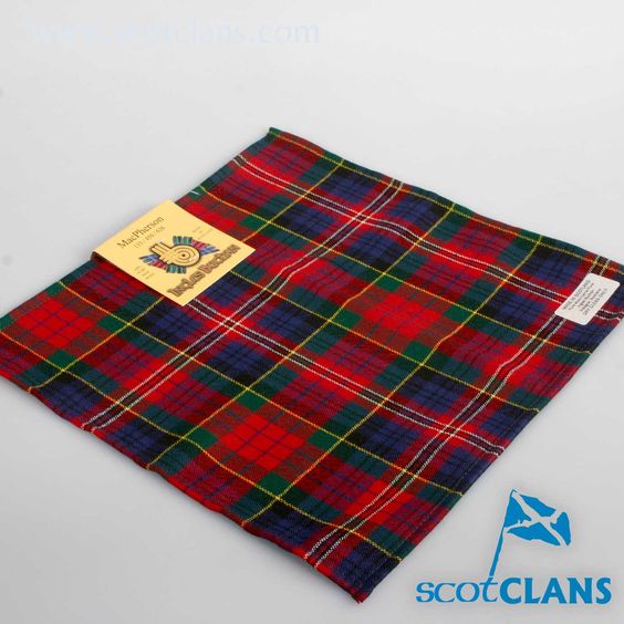 Wool Tartan Pocket Square in MacPherson Modern Tartan