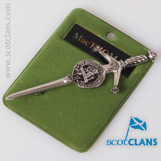 Clan Crest Pewter Kilt Pin with MacThomas Crest