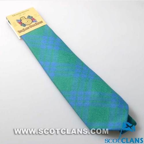 Pure Wool Tie in Montgomery Green Ancient Tartan