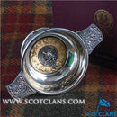 Ramsay Clan Crest Quaich with Gold Trim