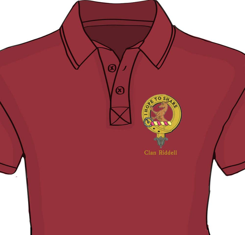 Riddell Clan Crest Embroidered Polo