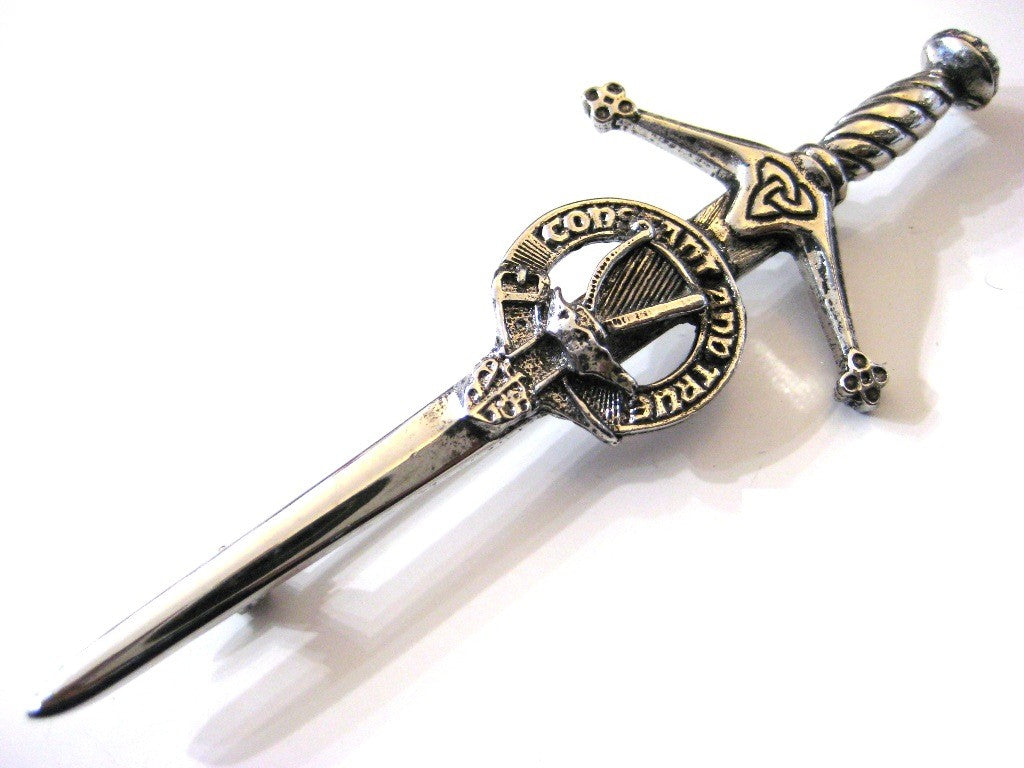 Clan Crest Pewter Kilt Pin with Rose Crest