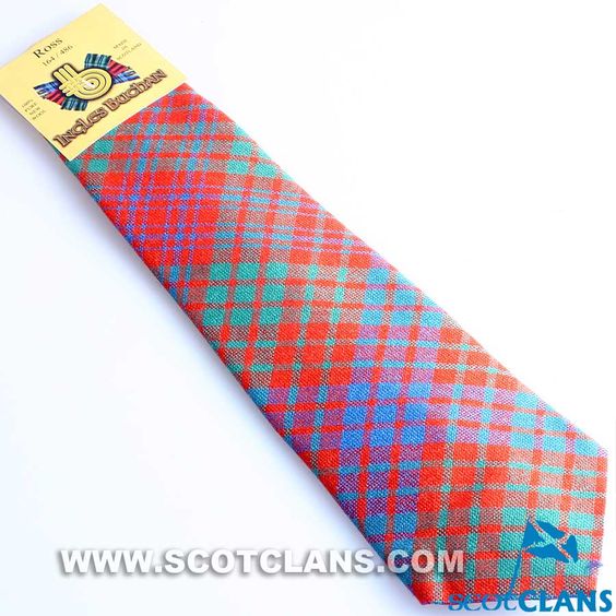 Pure Wool Tie in Ross Ancient Tartan