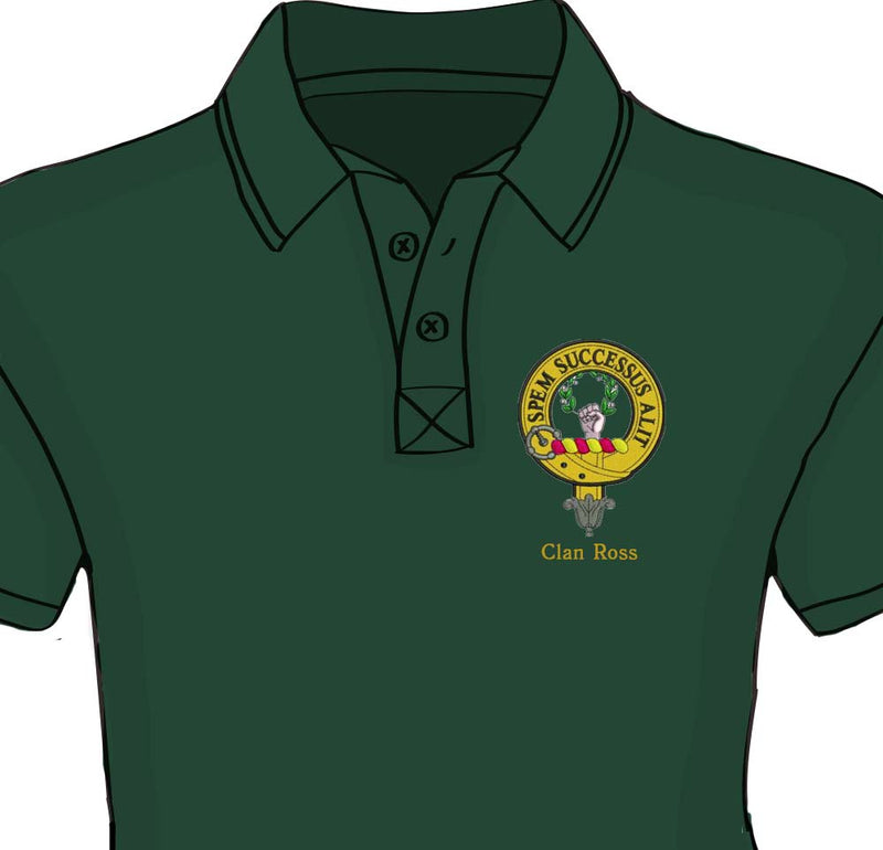 Ross Clan Crest Embroidered Polo