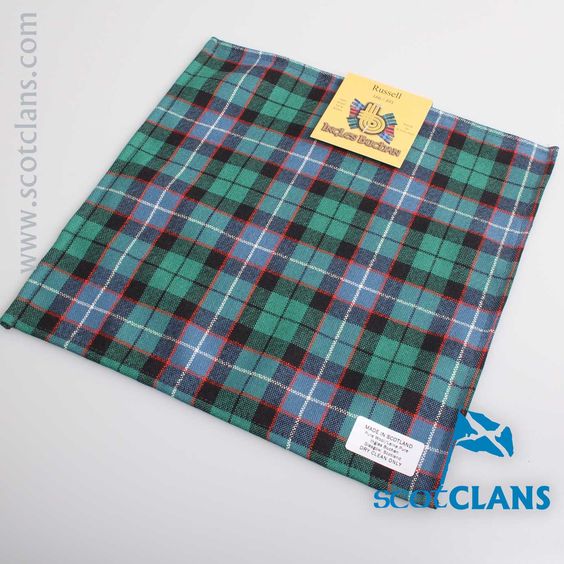 Pocket Square in Russell Ancient Tartan