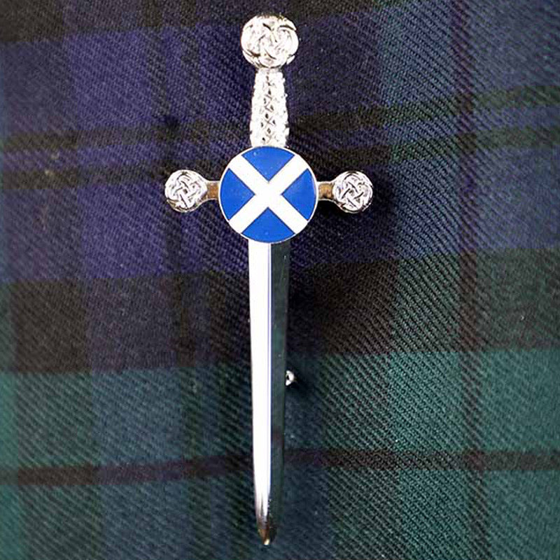 Kilt Pin - Saltire Disc