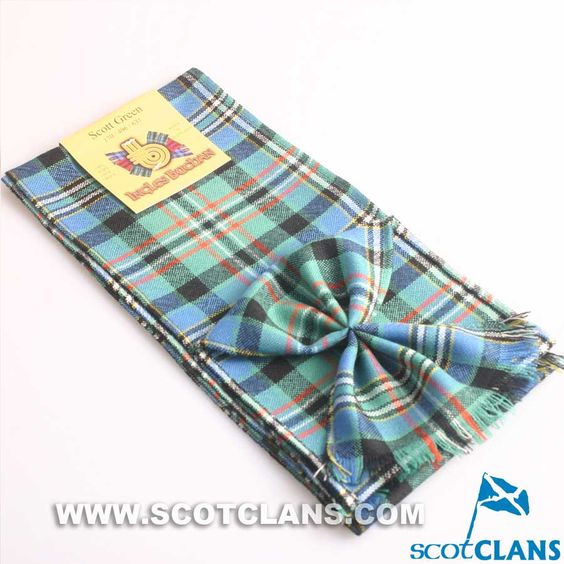 Wool Mini Sash in Scott Green Ancient Tartan