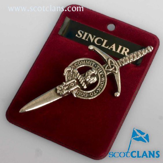 Clan Crest Pewter Kilt Pin with Sinclair Crest